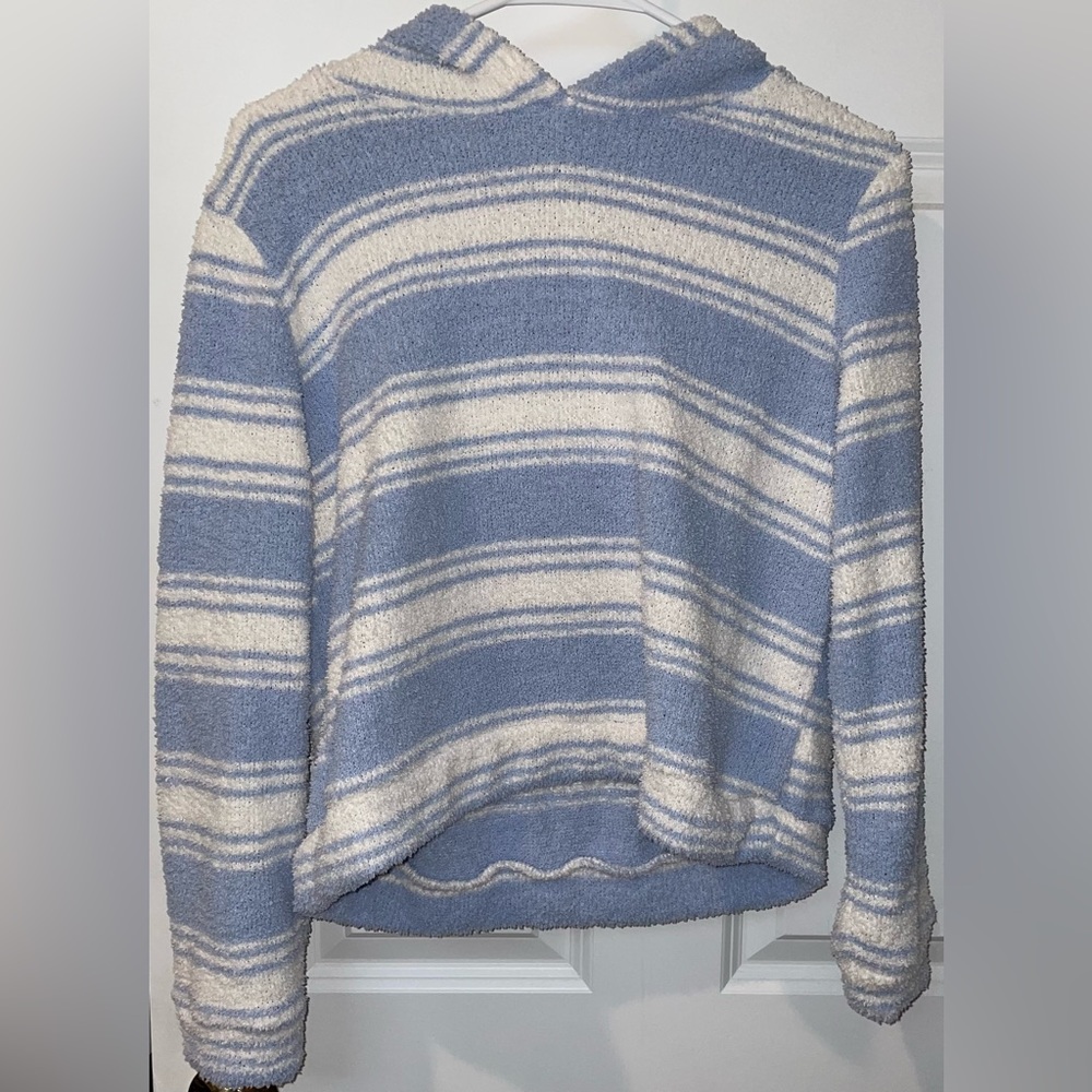 Wallflower blue and white hooded sweater size medium.